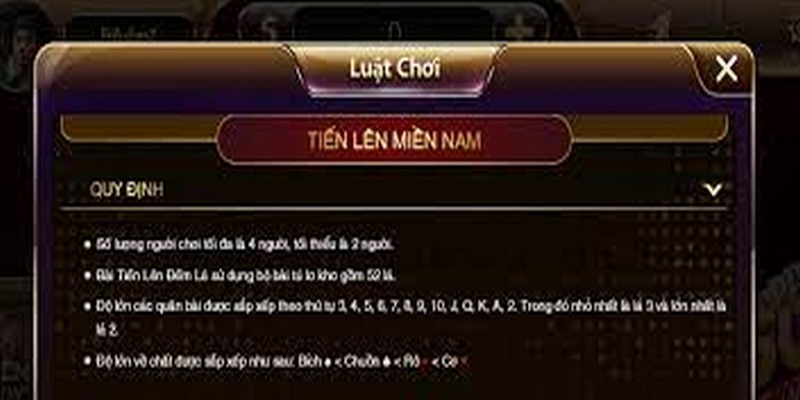 Luật chơi Tiến Lên Miền Nam khi tải Sunwin