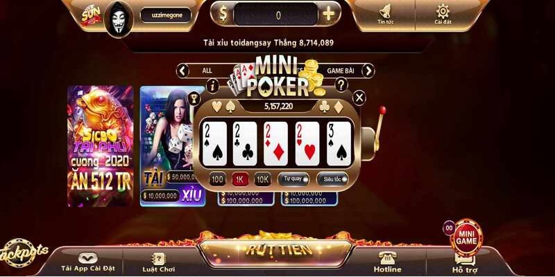 Tham gia chơi Mini Poker Sunwin